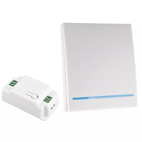 RF Wireless Light Switch Kit,Wireless Kinetic Light Switch with Relay Receiver AC 110V 220V 433Mhz Remote,Portable Waterproof Wireless Switches for Lights Lamps Fans Appliances House Lighting