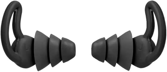 Loop Style Ear Plugs for Comfortable Sleep. Noise Reduction Cancelling Earplugs (Black)