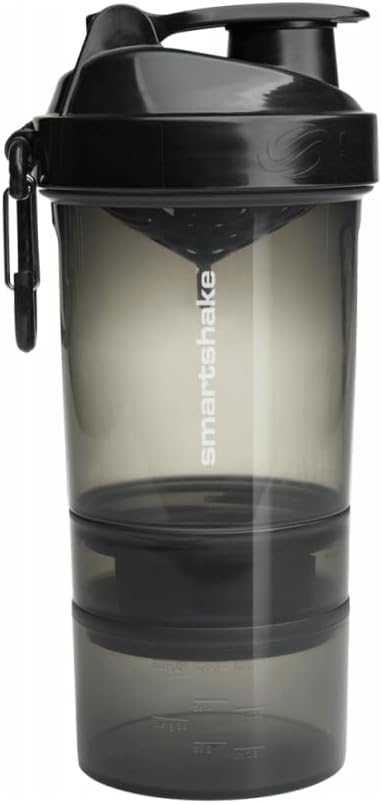 SmartShake O2GO içecek şişesi, polipropilen, siyah, 600 ml