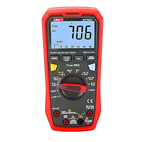 UNI-T Digital Smart Multimeter Profesional UT161B UT161D UT161E True RMS AC DC Current Tester Voltmeter Ammeter Frequency Meter(UT161D)