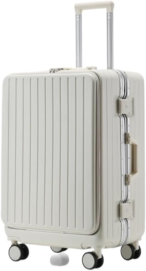 Suitcase Multifunctional Front-Opening Aluminum Frame Suitcase, Portable 22-inch Cabin Suitcase, Trolley Suitcase Suitcases