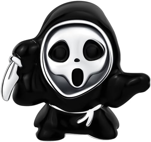 Ghostface Charm 925 Silver Charm Compatible with Pandora Charms, Trollbeads, Chamilia, Biagi and Many Other UK Charm Bracelets.
