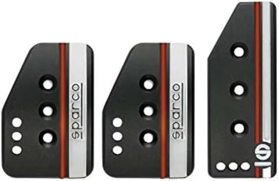 Sparco 037879IOP01 037879OP01 Set Sport Pedals 'Settanta' -Black Aluminum + White/Orange-Manual