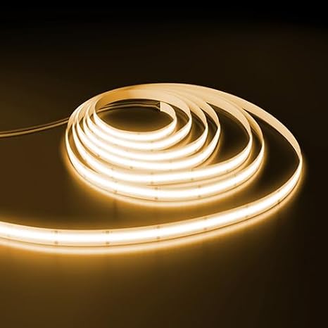COB Led Şerit 10M 24V 480LED/m 3000K Günışığı 10W 8mm IP20 Aydınlatma Işık Hortum Kendinden Yapışkanlı [Enerji Sınıfı A]