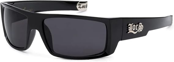 Locs Men's Original All Black Hardcore Sharp Square OG Sunglasses