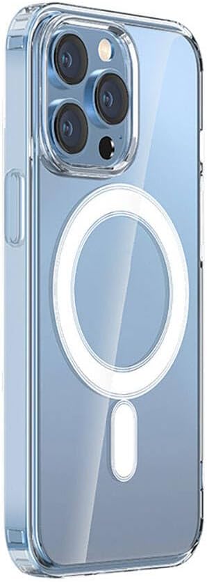 Zore Apple için uyumlu iPhone 15 Pro Kılıf M-safe Şarj Özellikli Şeffaf Sert PC Zore Embos Kapak Renksiz