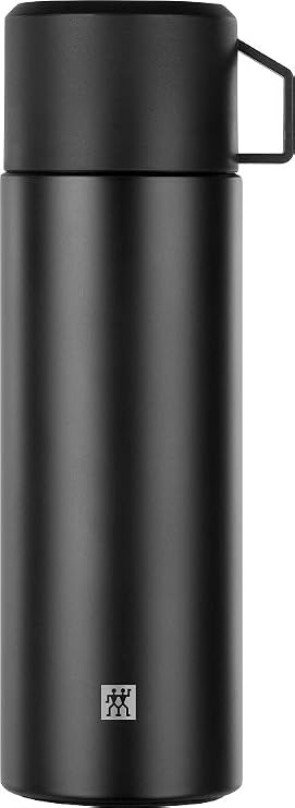 Zwilling Termos, Entegre Fincan, Termos Sürahi, Çift Duvarlı Yalıtım, 1 Litre, Siyah