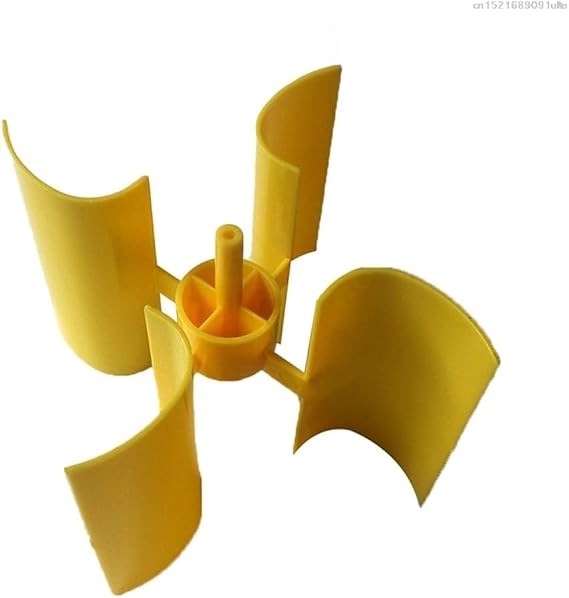 Yellow ABS Wind Turbine Generator Kit 4 DIY Set 100mm Diameter 60mm Height 2mm Shaft 5V Output Small Home Garden
