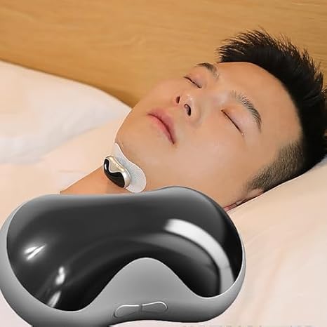 Snore Stopper Device - Electric Mini Anti Snoring Device for Sleep Apnea with Physical Throat Massage and Double Pulse Automatic Intervention for