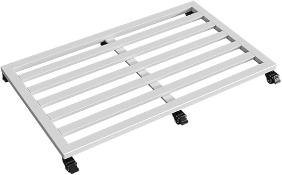 Çok Yönlü Tekerlek Raflı Beyaz Demir Bitki Standı, 60 x 80 cm - İç ve Dış Mekan için İdeal, Sukulent Bitkiler için Saksı Tutacağı, Bitkiler, Bahçe Dekoru ve Organiz