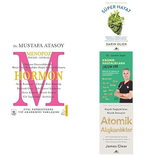Hormone: Before - After Menopause, Super Life - 5 Powers That Will Make You Healthy and Fit, Feel Great Forever, Theres a Solution to Chronic Diseases, Atomic Habits-4 Book Set Product Package