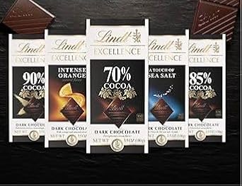Lindt Excellence Saf Bitter Çikolata, 70% Kakaolu, 85% Kakao, 90% Kakaoo, Yoğun Portakal ve Deniz Tuzu Çeşitleri