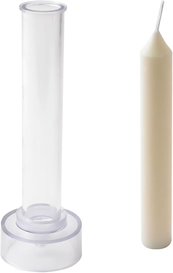 WANDIC Candle Mould, Clear Plastic Candlestick Mold Pillar Cylindrical Mould for Church Christmas Candlelight Dinner Valentine's Day Home Decoration