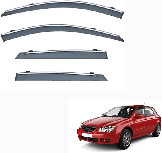 4pcs PC Material Rear Window Wind Deflectors, For Kia Cerato Hatchback MK1-LD 2003 2004 2005 2006 2007 2008 Visors Reduce wind noise Keep the car ventilated in rainy weather