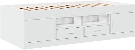 vidaXL Daybed with Drawers without Mattress White 75x190 cm Small Single
