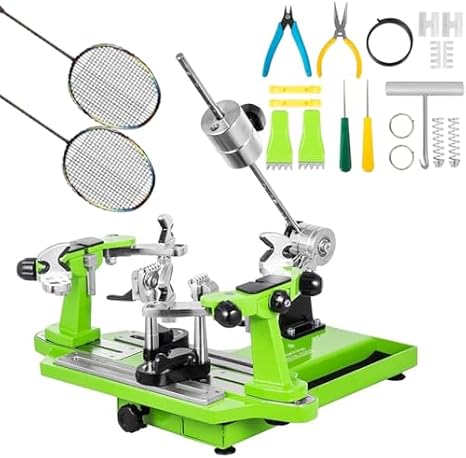 Professional Tennis Stringing Machine with 6-Point Fixed Clamps, 360° Rotation for Easy Stringing, Anti-Slip Design for Squash, Tennis, and Badminton Rackets