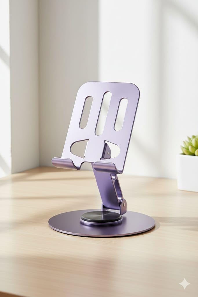 Heartz Metal 360 Degree Rotating Dual Point Adjustable Multifunctional Tablet And Phone Stand