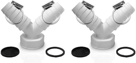 2 Set Washing Machine Hose Splitter, Y-Type DN25 Fitting Connector Reducer Plastic Connector For Split Pipe Connection Three-Way Adapter Y Shaped