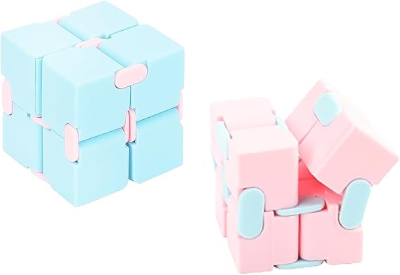 Sarini 2Pcs Infinity Cube for Adults Office Staff Household Desk Stress Relief Restlessness Tool Durable Cube for Focus and Anxiety Relief for Office and Home Use