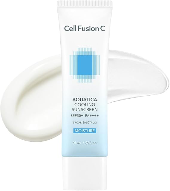 Cell Fusion C Aquatica Cooling Sunscreen SPF 50+ PA++++, Lightweight & Hydrating Sunblock with Instant Cooling Effect, Broad Spectrum, Moisturizing Essence Formula, Non-Greasy Finish, 50ml
