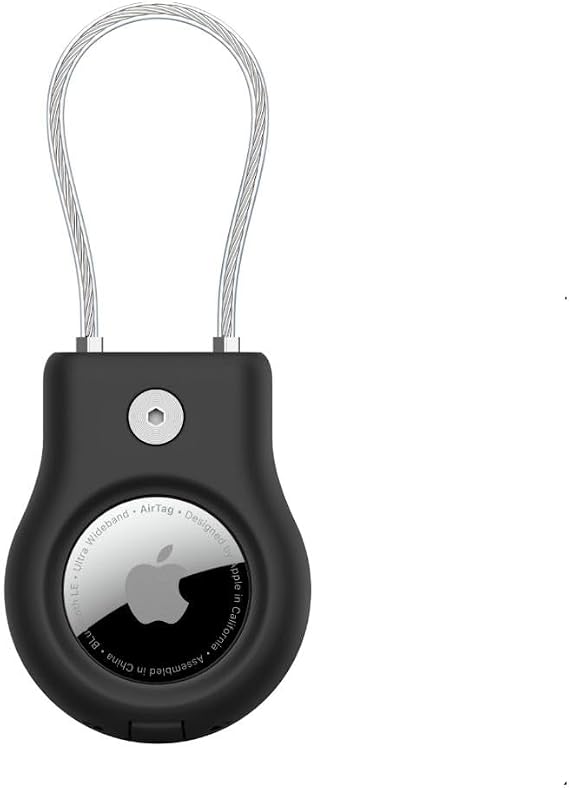 Belkin AirTag için Örgülü Metal Kablolu Kılıf - Siyah
