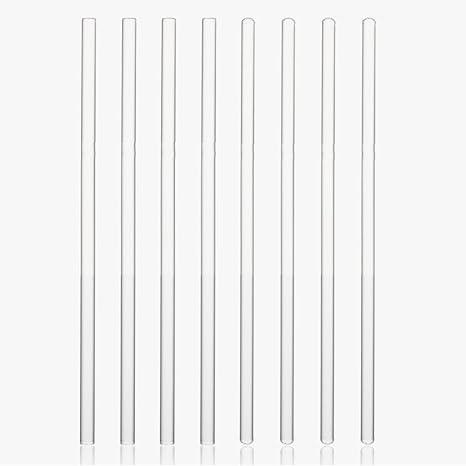 8 Pcs Glass Stirring Sticks,4mm Lab Stir Rod 9.8” Length with Both Ends Round for Science Lab Kitchen Science