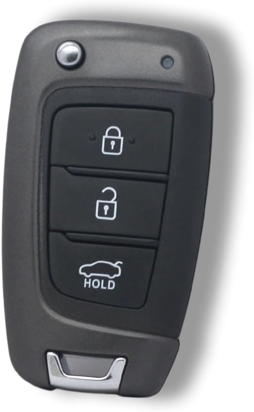 Replacement Key Shell Compatible with Hyundai Accent Elantra Kona Veloster 3 Button Keyless Entry Flip Remote Key Case Fob PG185A