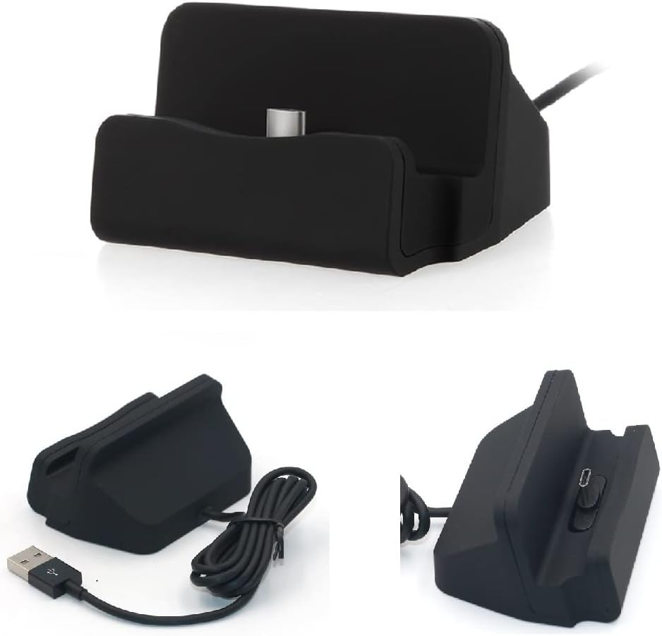 K-S-Trade Dockingstation For Coolpad Cool S USB Type C Dock Compatible With Coolpad Cool S, Black | Type-C Smartphone Charging Station Docking Station With USB 2.0 Data Cable -
