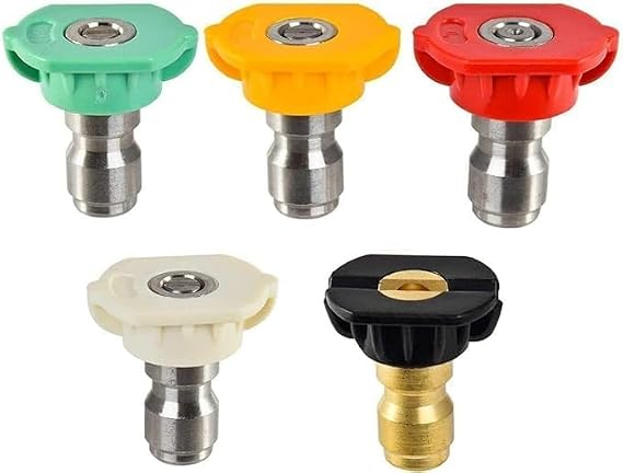 Pressure Washer Nozzle Tips 1/4" Quick Connect 5 Pack Multiple Angle