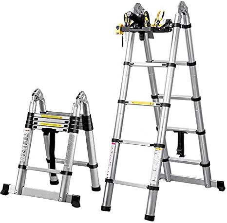 Packtech Alüminyum Çift Yönlü Teleskopik Merdiven (SEÇENEKLİ) (4,4 Metre - 2x7 Basamak)