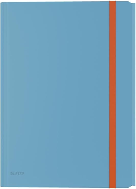 Leitz A4 3- Flap Folder with Pocket, 150 Sheet Capacity, Cosy Range, Calm Blue, 46190061