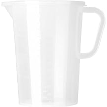 inhzoy Clear Plastic Measuring Jug 2 Litre/1 Litre BPA Free Measuring Cups for Kitchen Baking Laboratory Measurement Conversion Chart Clear J 3L with Lid