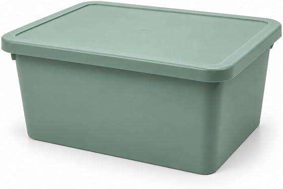 Orret Home 20 Litre Kapaklı Plastik Depolama Kutusu Organizer Kutu Çok Amaçlı Düzenleyici Saklama Kutusu Ev İçi Dolap İçi Oyuncak Kıyafet Banyo Mutfak Organizer Kutusu (Yeşil)