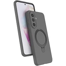Coverzone Samsung Galaxy A57 ile uyumlu Kılıf MagSafe ile uyumlu Z-Samara Kapak Wireless Şarj Özellikli Stand Olabilen Galaxy A57 kilif Titanyum Gri