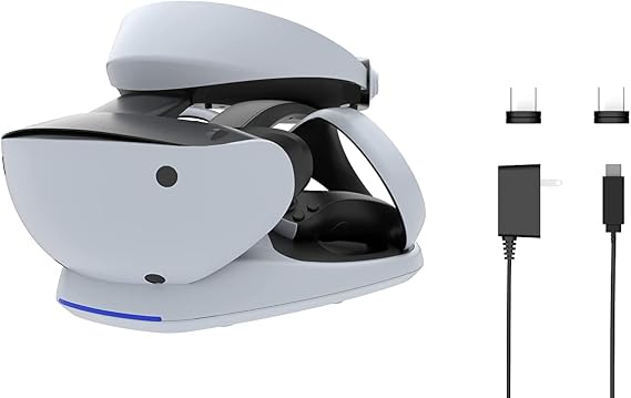 Collective Minds PSVR2 Showcase Premium PSVR2 Charger and Display Stand (Includes AC Adapter for Fastest Charging)