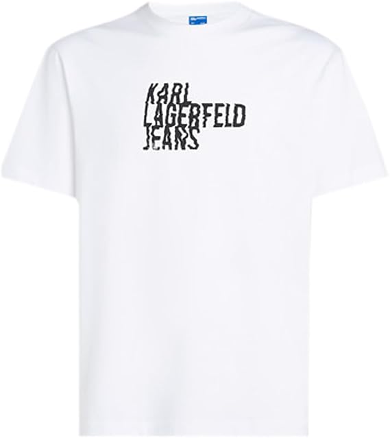 KARL LAGERFELD JEANS Men Regular Short Sleeve Logo T-Shirt White S