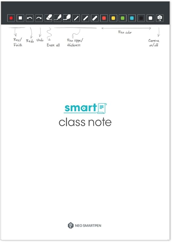 Neo Smartpen NC-P0097A Compatible N Notebook, Cut-Out Type, B5, Square Smart Class Note