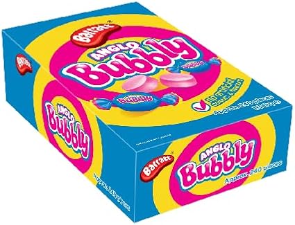 Barretts Anglo Bubbly Classic Bubblegum Sweets 240 Pieces 1.37kg Catering Box | Iconic, Retro Chewy Treat for Party Bags, Sweet Tables, and Sharing