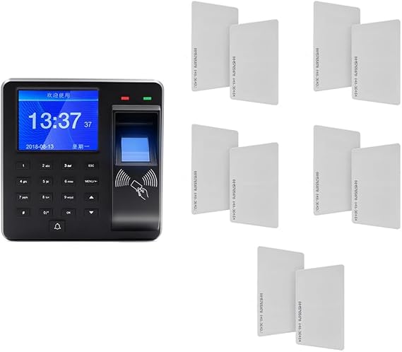 125Khz RFID Biometric Fingerprint Time Attendance Clock Recorder Check in Recognition Door Access Control Time Recording