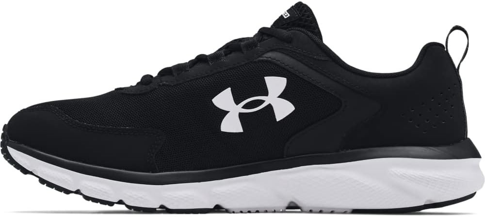 Under Armour mens Charged Assert 9 Running Shoe, Black/White, 8.5 X-Wide US, multicolor black / white, 26.5 cm