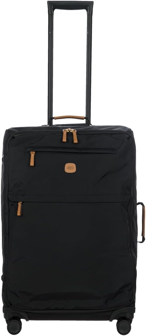 Bric's X-Travel Collection Medium 71cm Trolley, 4 Wheel Spinner Suitcase, Lightweight Soft Side, Black