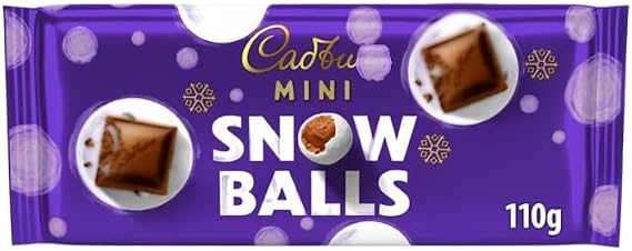 christmas chocolate Mini Snowballs Chocolate Bar 110g