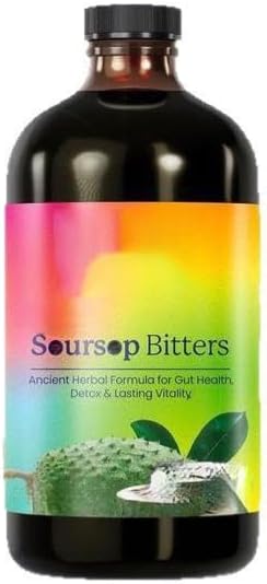 Soursop Bitters Liquid - Supports Digestive Wellness & Immune Function -Gut Support, Energy & Immune Boost - Vegan, Non-GMO