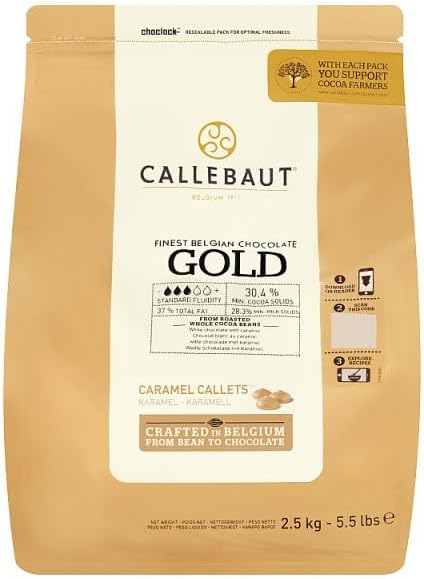 Callebaut Finest Belgian Chocolate Gold Caramel Callets 2.5kg | Case of 1