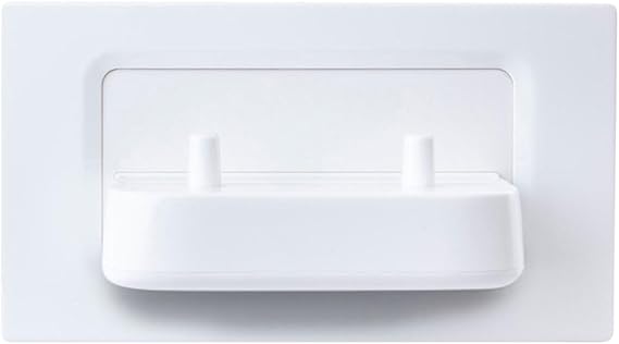 In Wall Electric Twin Toothbrush Charger No Visible Wires Dual Charging Port Bathroom Accessory - White