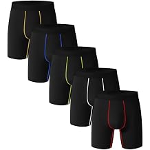 BIRDDIE Men's Boxer Briefs 5-pack, Long Leg & Regular Leg, Soft, Breathable, Quick-Dry Underwear for Men