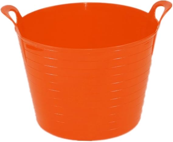 Easy Shopping® 45 Litre Large Flexi Tub Multipurpose Storage Solution for Home Garden Flexible Plastic Rubber Container Bucket In Several Colour MADE IN U.K. (Orange)