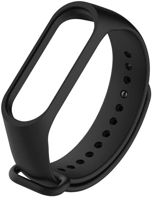 Coverzone Xiaomi Mi Band 5 ile uyumlu Saat Kayışı Ent Kaliteli Xiaomi Mi Band 5 ile uyumlu Spor Saat Kontrast Renkli Termoplastik Siyah