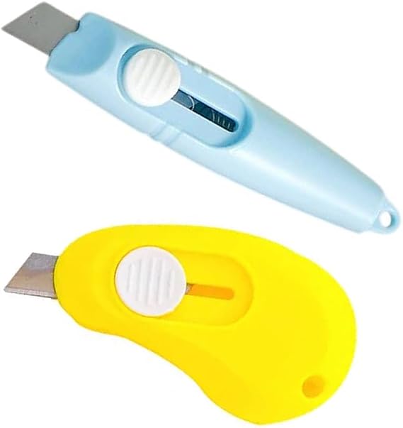 2 Adet Çelik Bıçaklı Mini Tekli Falçata Maket Bıçağı, 2 Farklı Model Portatif Küçük Falçata