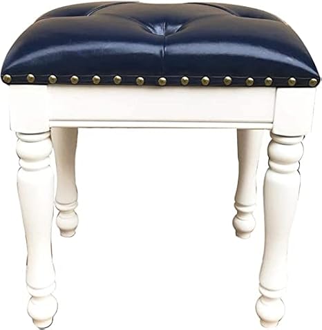 Makeup Chair for Vanity, Foot Stool Benches Vanity Home Vanity Stool Bedroom Vanity Bench Porch Shoe Changing Stool Piano Stool Small Dining Stool (Color : Blue, Size : 40x30x45cm)